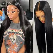 Natural Color Real Human Hair 134 Front Lace Wig Straight Hair High Weight Real Human Hair 200% Density with Baby Hair