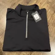 NWT MEN'S DUNNING GOLF 1/4 ZIP PULLOVER, SIZE: XL, COLOR: BLACK