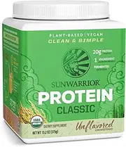 Sunwarrior Organic Classic Natural Protein Powder 375 g, Natural 375 grams