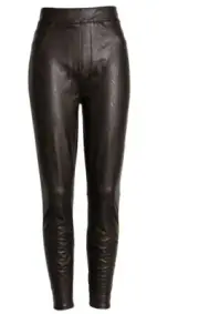NWT $168 SPANX Luxe Black Straight Leg Leather Like Pant XL