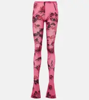 [Blumarine] Blumarine Semi-sheer printed leggings AU 4 purple