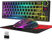 ZIYOU LANG T50 Wireless Gaming Keyboard and Mouse Set RGB Backlit Rotary Knob