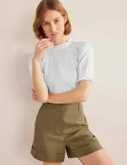 BODEN White textured Fitted Top size 22 NEW T1233