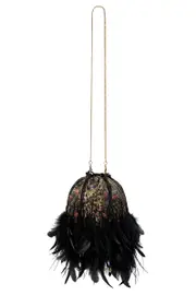 DRAWSTRING POUCH WITH FEATHERS ABINGDON PALACE