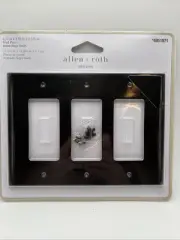 Allen + Roth 3-Gang Wall Plate Matte Black Finish #4951971