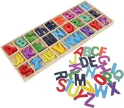 ORFOFE 1 Set Wooden Letter Alphabet Puzzle Block Preschool Learning Activities Early Education Letter Blocks Reusable Compact Plaything