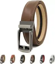 Vitello Belt, Men's Belt,1.22" Mens Ratchet Dress Belt with One Click Buckle AU