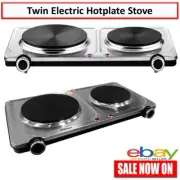Electric Twin Hotplate Portable Cooking Stove Cooktop Cooker 2250W Hot Plate