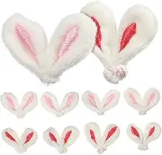 10 Pcs Ear Hair Pins Plush Bunny Ears Decoration for Cosplay Crafts and Accessories for Creative DIY Hair Clips