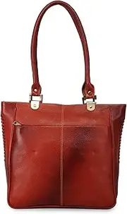 [GENWAYNE] Women's leather handbag (LLSB155, TAN), Tan, M, Handbag