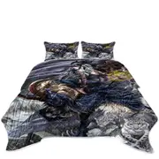 Fantasy Aries Warrior and Legendary Creatures Coverlet