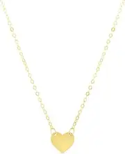 [JewelryWeb] 14k Yellow Gold Mini Love Heart Pendant Chain Necklace With Spring-Ring Clasp 1.1mm Chain width 46 Centimeters Chain-Necklace for Women and Men