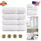 Extra Large 100% Cotton Bath Sheets White Set - Plush Softness for All Ages