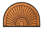 Kochi Half Round Rubber and Coir Doormat - 60 x 90 cm - Entry Mat, Welcome Mat, Door mat, Non Slip, Anti Slip, Front Door, Waterproof, Durable