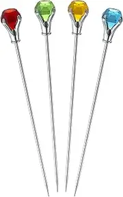 Colorful Diamond Head Bloody Mary Cocktail Skewers, Set of 4, Multicolor