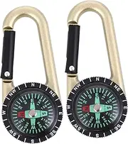 Gatuida Lightweight Compass Carabiner for Camping Hiking 2pcs Alloy Compass Clip and Ruler