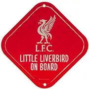 Liverpool FC Little Liverbird Car Sign (Red, Metal, One Size, Square, 15cm x 15cm)