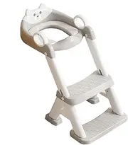 Toilet Training Seat for Toddler - Adjustable Potty Chair with Step Stool, Foldable Kids Trainer | Non Slip Ladder with Splash Guard, Secure Bathroom Seat for Boys Girls, Easy Toilet Transition