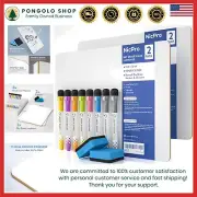 Portable 9x12 Mini Whiteboard Set for Classroom Use - Markers & Erasers Included