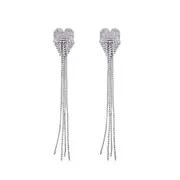 Culturesse Bronte Catwalk Silver Plating Long Drop Earrings For Pierced Ears