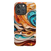 For iPhone 15 Pro Max Tough Case Compatible with MagSafe Swirling Gold