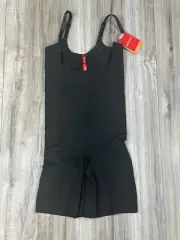 Spanx Thinstincts 2.0 Black Open Bust Mid Thigh Shapewear Bodysuit Size Small P