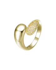 Rachel Glauber 14K Plated CZ Bypass Ring