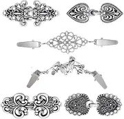 [Changyeah] Retro Sweater Clip 6 Pairs, Shawl Pin, Vintage Cardigan Clips Antique Tone Cloak Clasp Fasteners Brooch Clips for Shawl Collar Dress Shirt Scarf Clothing Decoration Accessories