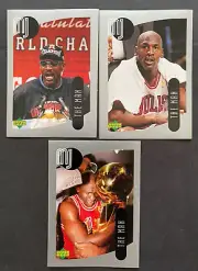 MICHAEL JORDAN, 1998 UPPER DECK, THE MAN, Lot of 3 Different Stickers, Mint