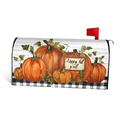 Autumn Pumpkin Thanksgiving Mailbox Covers Magnetic Letter Post Box Yellow
