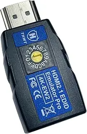 THWT HDMI 2.1 4K EDID Emulator PRO (Model: 4K-EW2), Support SCDC and Exact EDID Copy and Emulation, HDCP Pass-Through (not Bypass or Remove), 14 Pre-Set EDID Values with 2.1 Channel Audio