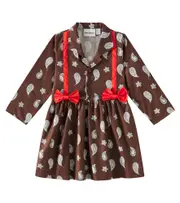 [Mini Rodini] Mini Rodini Paisley bow-detail cotton dress Y 10/11 brown