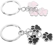 [TINEASUR] 2pcs Footprint Keychain Party Favors Backpack Key Pendant Purse Hanging Ornament Cute Keychains Bag Pendant Small Keychain Keyrings Metal Keychain Aesthetic Keychains