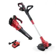 Cordless Whipper Snipper & Leaf Blower Kit with 20V Battery and Fast Charger