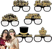 Happy New Year 2025 Glasses,Funny Glasses 2025 Glasses | 6X Photo Props Decorative Eyewear, Happy New Years Glasses, New Years Accessories