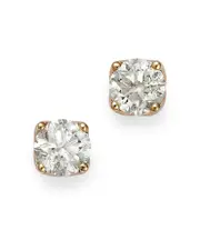 Diamond Round Tulip Stud Earrings in 14K Yellow Gold, 1.0 ct. t. w.