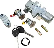 8Pcs/Set Ignition Barrel Switch Door Lock Cylinders with Keys Set Car Accessories Compatible for Nissan Navara D22 03/1997-05/2006