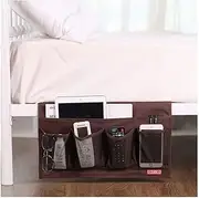 Zafit Bedside Storage Organizer - 6 Pocket Table Caddy for Remotes, Phone, Glasses (Coffee)