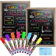 First Day of School Chalkboard Sign 12x16 Double-Sided with Markers