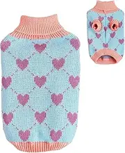 Dog Knitted Sweater, Pet Clothes Dog Coat Pet Sweater, Turtleneck Pullover Heart Puppy Sweater, Knit Cat Sweater, Dog Clothes Winter Coat