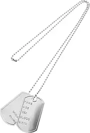 DRESSOOS Men's Dog Tag Necklace Stylish Army Id Necklace for Diy Cosplay Events