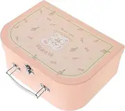 LABRIMP Small Cardboard Suitcase for Kids' Handmade Art Portable Storage Case for Toys Stationery