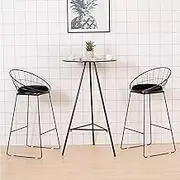 Round Bar Table, Tall Cocktail Bistro Table, Counter Height Dining Table with Fixed Tabletop and Stable Base, Accent Table Nightstand Bedside Table for Living Room Bedroom