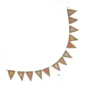 Hessian Burlap Multicolored Bunting Banner Birthday Party Decoration