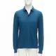 [二手] LORO PIANA teal blue 100% cashmere stitch button detail long sleeve polo shirt M
