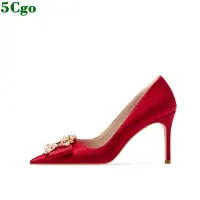 在飛比找蝦皮商城優惠-5Cgo 含稅新款綢緞紅色婚鞋新娘鞋秀禾服伴娘鞋結婚鞋子紅色