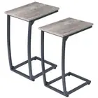 LAKEMID C-Shaped End-Table Set of 2 - Side Table for CouchCurved Support Legs...