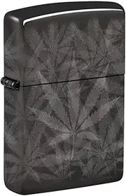 Zippo Cannabis Design Lighter, High Polish Black