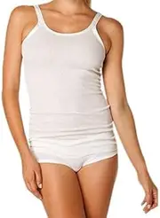 [Generic] 10 x Womens Cumfy Tube Long Rib Top White Plus Size Underwear Singlet