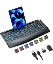 Skysloo Keyboard Lighted up Full Size 2.4G Wireless Keyboard and Mouse Combo